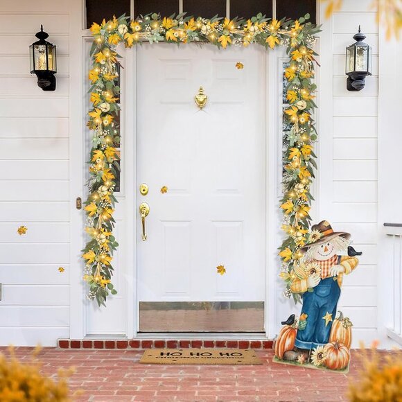 6 Ft Fall Garland for Mantle Fall Decorations for Home Porch Fall Maple Leaves G - Picture 9 of 9